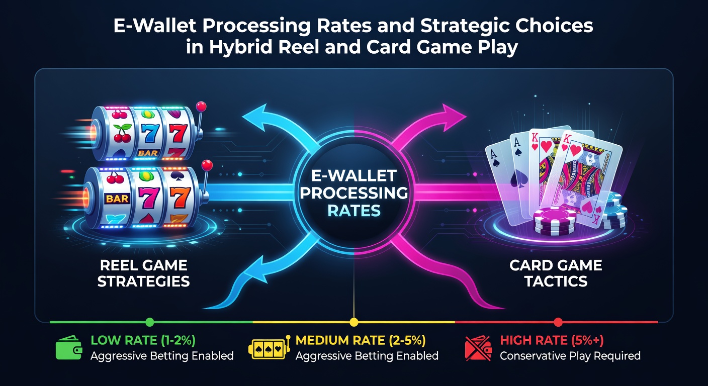 Illustratie van e-wallet transacties gekoppeld aan hybride slot- en kaartspellen met realtime verwerkingssnelheden