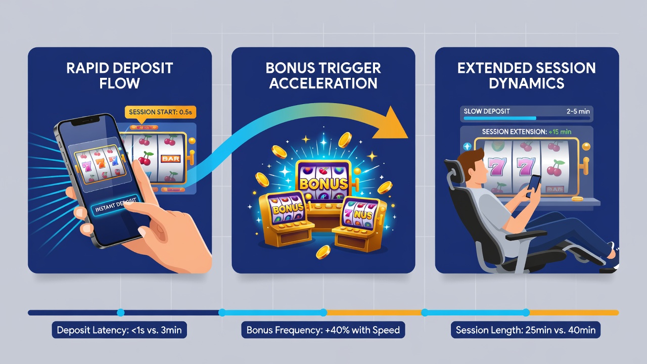 Grafiek die toont hoe stortingssnelheid de lengte van mobiele slot sessies beïnvloedt