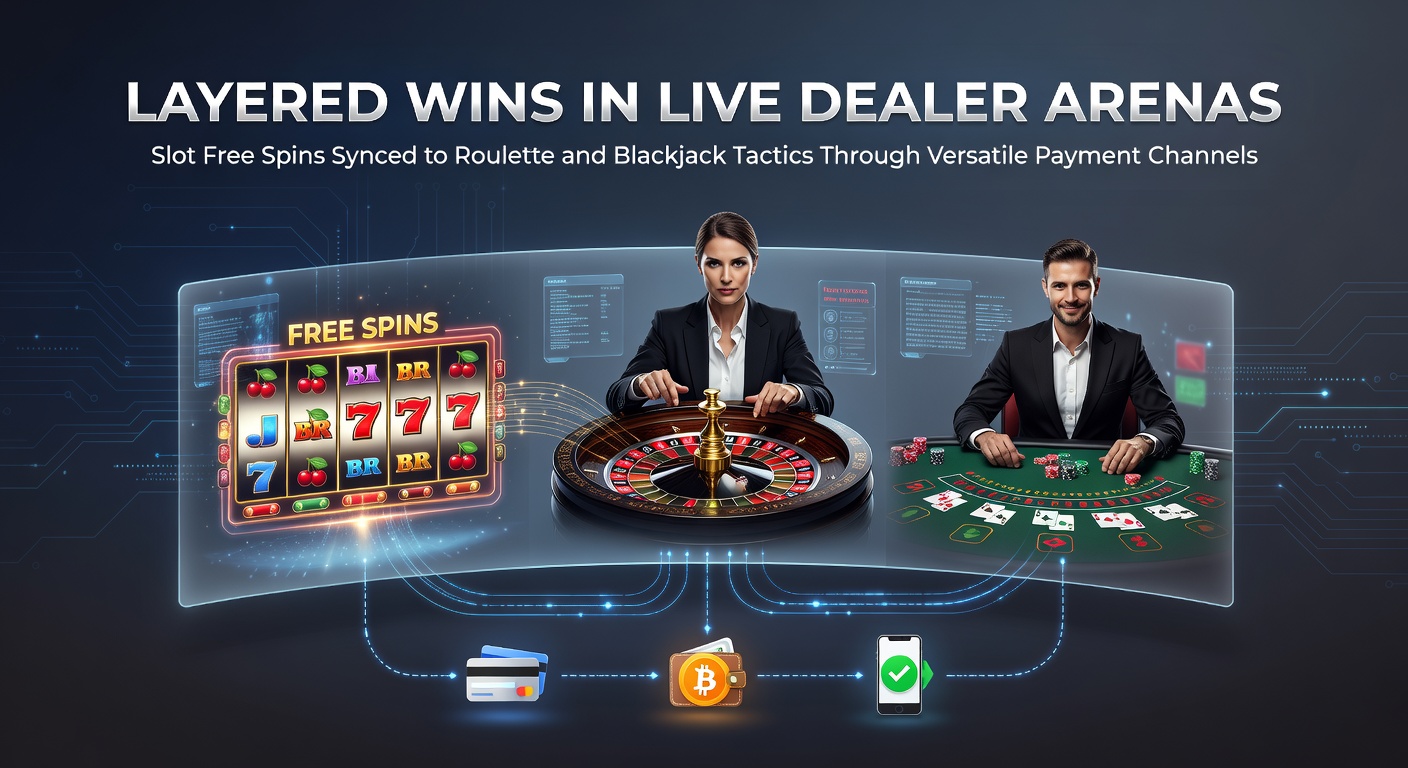 Live dealer aan roulette tafel met overlay van slot free spins en betaalopties op scherm
