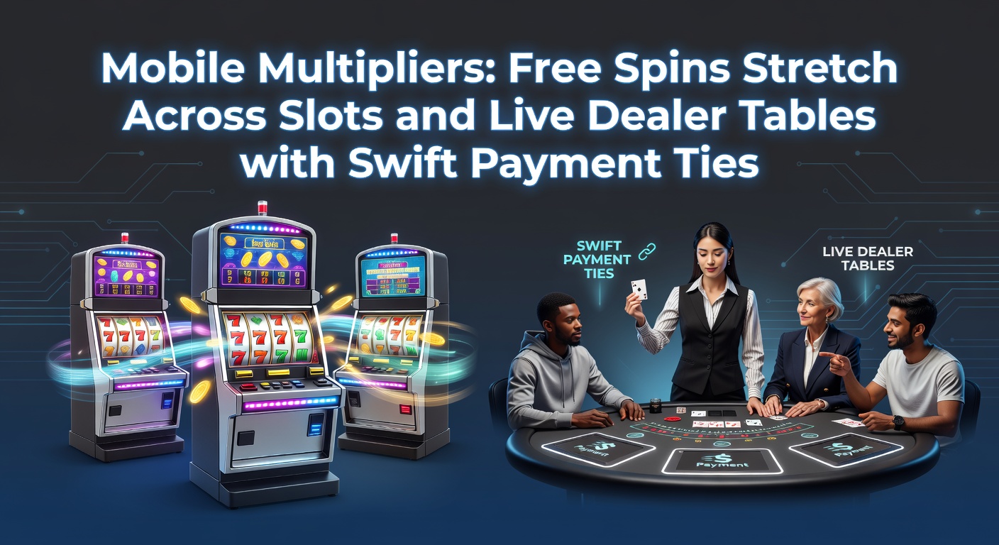 Schermafbeelding van een mobiele multiplier-functie waarbij free spins overlopen van slots naar live blackjack tafels, met een snelle betaaloptie zichtbaar in de interface