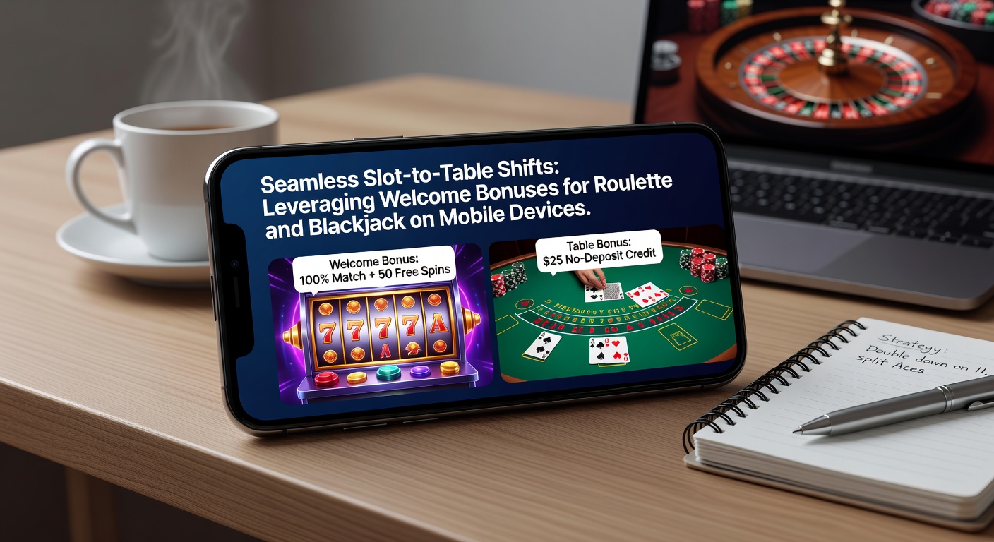 Smartphone-scherm met roulettewiel en blackjacktafel naast elkaar, bonusprogressie zichtbaar tijdens shift