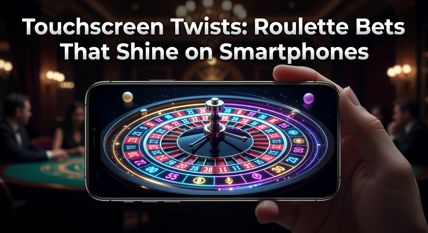 Smartphone-scherm met een levendige roulette-tafel waarop vingers inzetten plaatsen, perfect zichtbaar op een touchscreen-interface